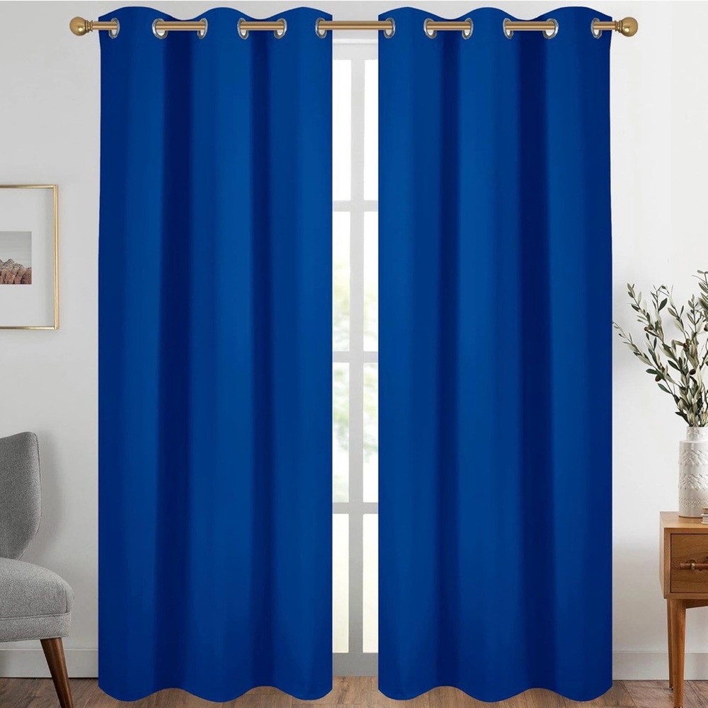 Royal Blue Blackout Curtains size 42 x 84 inch, 2 Panels